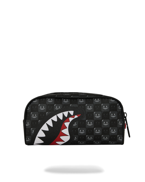 B9316_1 SHARK IN PARIS WTF BUBBLE BLACK CHECK POUCH