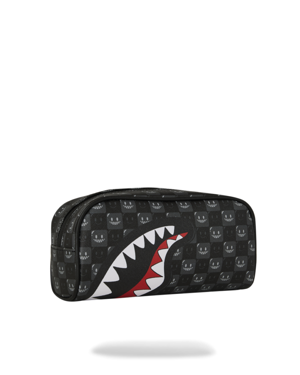 B9316_2 SHARK IN PARIS WTF BUBBLE BLACK CHECK POUCH