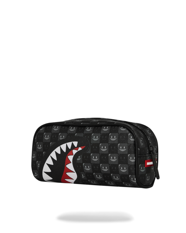 B9316_3 SHARK IN PARIS WTF BUBBLE BLACK CHECK POUCH