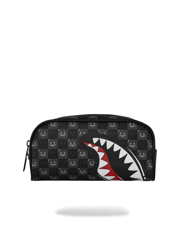 B9316_4 SHARK IN PARIS WTF BUBBLE BLACK CHECK POUCH