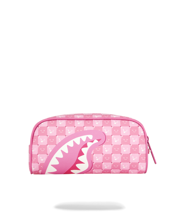 PINK NEW CHECK FACES POUCH