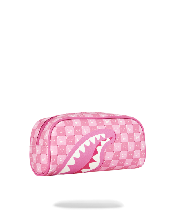 PINK NEW CHECK FACES POUCH