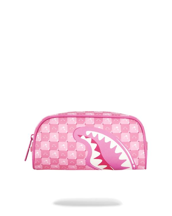 PINK NEW CHECK FACES POUCH