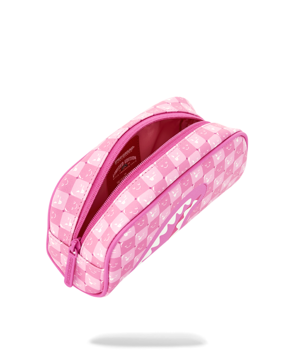 PINK NEW CHECK FACES POUCH