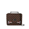 SHARKS IN PARIS WTF BUBBLE BROWN CHECK HANDBAG
