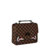 SHARKS IN PARIS WTF BUBBLE BROWN CHECK HANDBAG