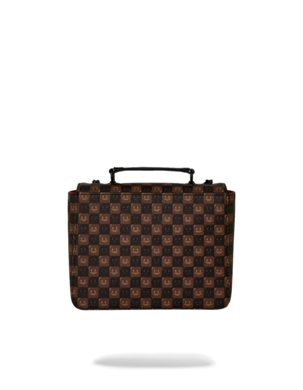 SHARKS IN PARIS WTF BUBBLE BROWN CHECK HANDBAG
