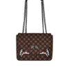 SHARKS IN PARIS WTF BUBBLE BROWN CHECK HANDBAG